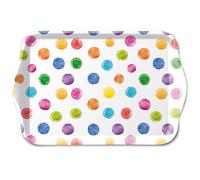 Ambiente Petit plateau décoratif 13 x 21 cm en mélamine, motifs colorés et pois, pour anniversaire et fête
