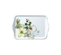 AMBIENTE Petit plateau rectangulaire Poinsettias blancs