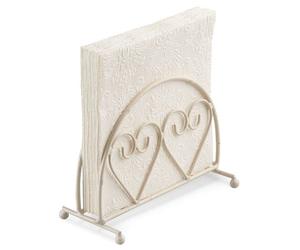 Ambiente Porte-serviettes droit motif deux cœurs Crème