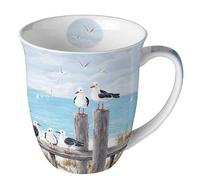 Ambiente Seagulls on the dock Tasse à café en porcelaine fine 0,4 l