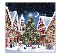 Ambiente Serviette Christmas Market, 33 x 33 cm, 20 pièces, idéal pour la décoration de la table, la fête, les fêtes