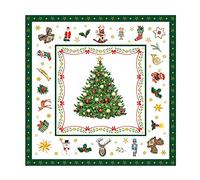 Ambiente Serviette de table 33 cm de long Noël à feuilles persistantes Blanc