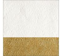 AMBIENTE serviette motif : ELEGANCE dip or - 20 Serviettes Par Paquet, 33x33 cm