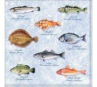 Ambiente serviette motif: poissons fishes maritim 20 serviettes par paquet