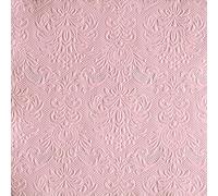 Ambiente - Serviettes - Elegance - gaufrées - 33 x 33 cm - Lot de 15 - Couleur : rose pastel 1109