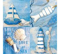 Ambiente Serviettes en papier Dinner/Party env. 33x33cm Love At Sea - Idéal Comme Cadeau