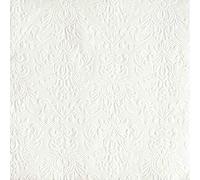 Ambiente Serviettes papier Élégance 33 x 33 cm décorées Blanc – 15 pièces