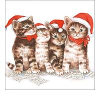 Ambiente - Singing Cats - Lot de 20 serviettes - 3 plis - Multicolore - 33 x 33 cm