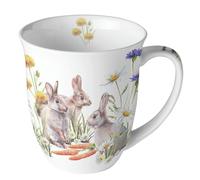 Ambiente Tasse à café avec anse - Tasse à thé - 0,4 l - En porcelaine fine - Pour Pâques, Pâques, printemps - Série carrot treat