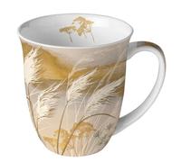 Ambiente Tasse à café - Tasse à thé - 0,4 l - En porcelaine fine - Motif herbes dans le vent - Motif herbe ondulée