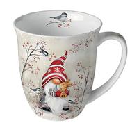 Ambiente Tasse à café Tasse à thé Tasse Tasse 0,4 l Fine Bone China Porcelaine Lutin Nains Animaux Hiver Noël Avent Série Dwarf Hug