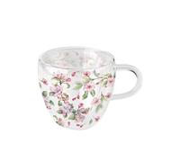 AMBIENTE Tasse à thé printemps en verre double paroi 200 ml