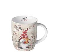 Ambiente Tasse à thé Tasse à café Tasse 0,2 l Motif lutin nain dans paysage d'hiver Porcelaine fine Série dwarf hug