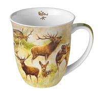 Ambiente Tasse à thé Tasse à café Tasse 0,4 l Motif animaux sauvages chevreuils en automne Porcelaine fine