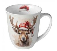 Ambiente Tasse cerf avec bonnet d'environ 400 ml