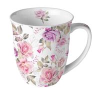 Tasse en Porcelaine Fine - Roses Joséphine - Ambiente - 0,4 litre - Ronde - Floral - Romantique