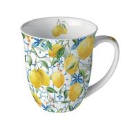 Tasse en porcelaine fine citrons Méditerranéens