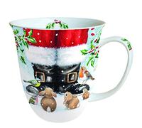 Ambiente Tasse en porcelaine - Environ 400 ml - Pour le thé ou le café, l'automne, l'hiver, Noël - Look to Santa