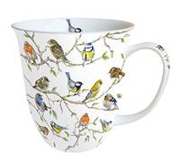 Ambiente Tasse en porcelaine fine d'ambiance 0,4 litre Vogeltreffen