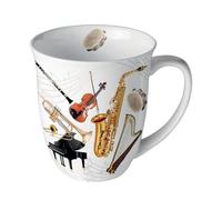Tasse en porcelaine fine instruments de musique