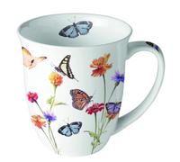 AMBIENTE Tasse en Porcelaine Fine jardin des papillons