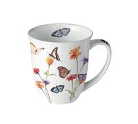 AMBIENTE Tasse en Porcelaine Fine jardin des papillons