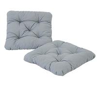 Ambientehome Lot de 2 Galettes de Chaise EVJE Gris Clair 50 x 50 x 8 cm 90029