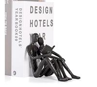 Ambipolar Bibliothèque Romantique pour Couple de lectures, Serre-Livres en Fonte, décoration de Chambre esthétique, décoration de Bureau, Serre-Livres décoratif pour Livres Lourds, Noir satiné