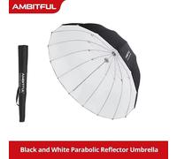AMBITFUL de profondeur Parabolique noir argent blanc parapluie réfléchissant Studio lumière parapluie diffuseur couverture tissu - Type [Black White Kit 3]-130cm