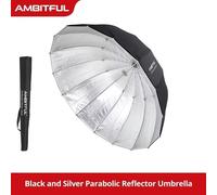 AMBITFUL de profondeur Parabolique noir argent blanc parapluie réfléchissant Studio lumière parapluie diffuseur couverture tissu - Type [Black Silver Kit 5]-130cm