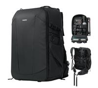 AMBITFUL Grand sac à dos pour appareil photo DSLR/SLR sans miroir, ergonomique, à suspendre, sac à dos professionnel étanche avec trépied et compartiment pour ordinateur portable, noir (25 L + 3 L, OM