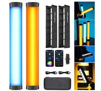 AMBITFUL Lumière tubulaire RVB A2 pleine couleur Ensemble de 2 lumières, CRI 95 TLCI 97 Couleur précise, 2500K-8500K réglable, mode RVB CCT HSI 29 Fx, prise en charge du contrôle d'application,(A2-K2)