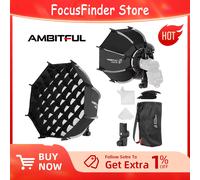 AMBITFUL PF30/PF40 30 cm /40 cm mini Speedlite Portable octogonal parapluie Softbox + grille en nid d'abeille Flash extérieur SoftBox pour Godox PF40 grid Kit
