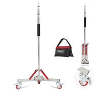 AMBITFUL Support léger robuste avec casters, 100 % acier inoxydable, hauteur maximale : 305 cm, support de base à roulettes pour studio photo, monolight, réflecteur (AS-300)
