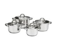 Ambition Berry - Set de casseroles inox 8 pièces, fond multicouche, compatible induction