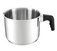 AMBITION Casserole à lait à induction 2,2 l jusqu'au bord Petit pot en acier inoxydable avec poignée, graduation intérieure tous types de feux, lave-vaisselle 1,75 l, volume utile