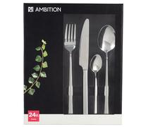 AMBITION Como Ensemble Couverts 24 Pièces Acier Inoxydable Argent 6 Personnes