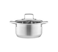 AMBITION Faitout en acier inoxydable 20 cm avec couvercle 3,5 l Hugo Casserole à induction tous types de feux lave-vaisselle et four