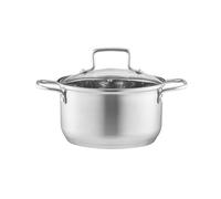 AMBITION Faitout en acier inoxydable 22 cm avec couvercle 4,5 l Hugo Casserole à induction tous types de feux lave-vaisselle et four