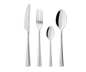 Ambition Siena Ensemble de couverts 24 pièces pour 6 personnes | acier inoxydable poli à la main, élégant ensemble dans une boîte cadeau (argent)