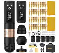 Ambition Soldier Kit Complet Machine à Tatouer - Machine Tatouage Rotative, Double Batterie 2400mAh, 40 Aiguilles Cartouches Glory Tailles Mixtes pour Artistes Professionnels