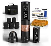 Ambition Soldier Machine à Tatouer Complet Sans Fil Machine Tatouage Rotative Stylo Doppia Batteria, 20 Aiguilles Tatouage, Carta Trasferimento, Pellicola, Bicchieri e Guarnizioni Monouso per Artisti