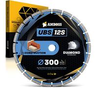 Amboss Diamant Trennscheibe UBS 12S - Disque à tronçonner diamanté Ø 300 mm x 30 mm/25,4 mm - béton légèrement armé/matériaux de chantier/pierre | Hauteur de segment : 10 mm (sintéré)