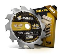 AMBOSS lame scie circulaire 160x20mm (bois) - lame de scie 160 avec 12 dents - lame scie circulaire Ø 160mm - compatible Festool: TS 55 F. TSC 55 K. HK 55. HKC 55. Bosch. Mafell