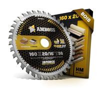 AMBOSS lame scie circulaire 160x20mm (bois) - lame de scie 160 avec 36 dents - lame scie circulaire Ø 160mm - compatible Mafell: Erika 55 60. K 65 cc. KSP 55 F. KSS 400. KSP 40. Bosch. Festool