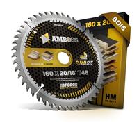AMBOSS lame scie circulaire 160x20mm (bois) - lame de scie 160 avec 48 dents - lame scie circulaire Ø 160mm - compatible Festool: HKC 55 EB. TS 55 R (bis 2021). TSC 55 (bis 2021). Bosch. Scheppach