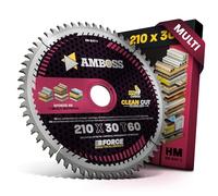 AMBOSS lame scie circulaire 210x30mm (multi) - lame de scie 210 avec 60 dents - lame scie circulaire Ø 210mm - compatible HBM: 210 DeWalt: DWE7485 Dewalt: DCS777T2-QW. Festool. Einhell. Parkside.