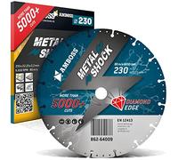 AMBOSS METAL SHOCK 5000+ - Disque à tronçonner diamanté 230 x 2.2 x 22.23 mm - convient pour le métal/l'acier/l'inox - convient pour les meuleuses d'angle - durée de vie extrêmement longue