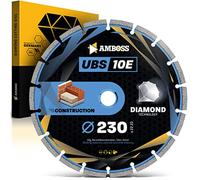 Amboss UBS 10E Eco Disque à tronçonner diamanté pour béton/matériaux de chantier/pierre - Diamètre au choix - Alésage 22,2 mm - Hauteur de segment 7 mm (fritté), Ø 230 mm x 22,2 mm, 1