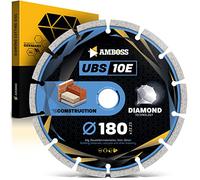 Amboss UBS 10E Eco Disque à tronçonner diamanté pour béton/matériaux de chantier/pierre - Diamètre au choix - Alésage 22,2 mm - Hauteur de segment 7 mm (fritté), Ø 180 mm x 22,2 mm, 1